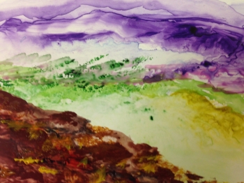 Watercolor on Paper painting titled Valley