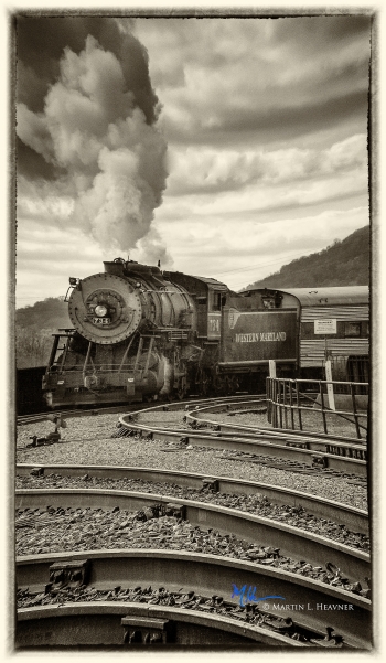  painting titled Steaming into the Station - Cumberland, MD