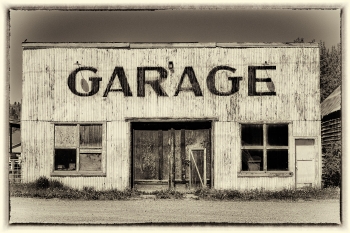  painting titled Vintage Garage - Freedom, WY