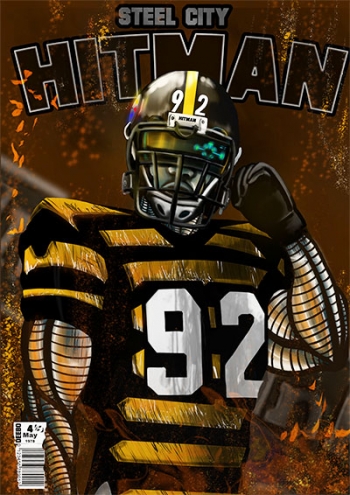  painting titled Steel City Hitman
