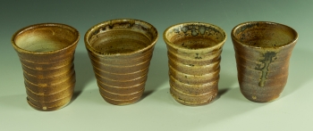 Stoneware painting titled Set of 4 Wood Fired Whiskey Cups