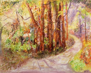  painting titled Enchanted Forest