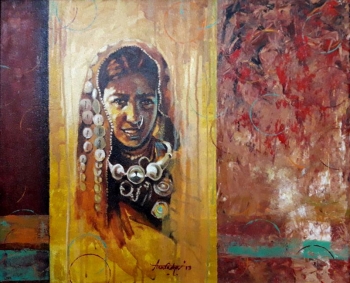 Acrylic on Canvas painting titled Rural Women