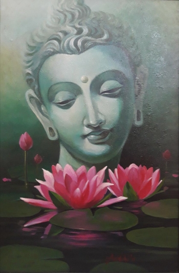 Acrylic on Canvas painting titled Buddha -II
