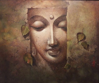 Acrylic on Canvas painting titled Buddha -I