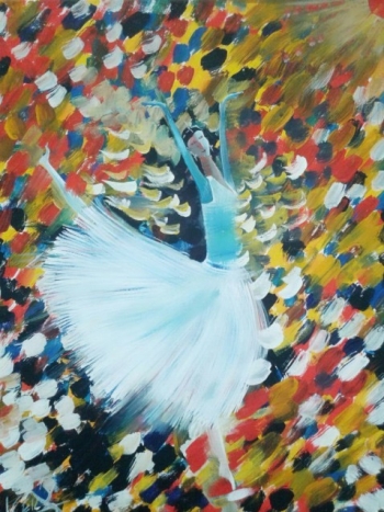 Canvas painting titled A Dancer